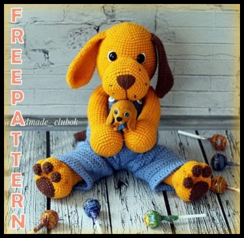 CROCHET BIG CUTE DOG AMIGURUMI FREE PATTERN